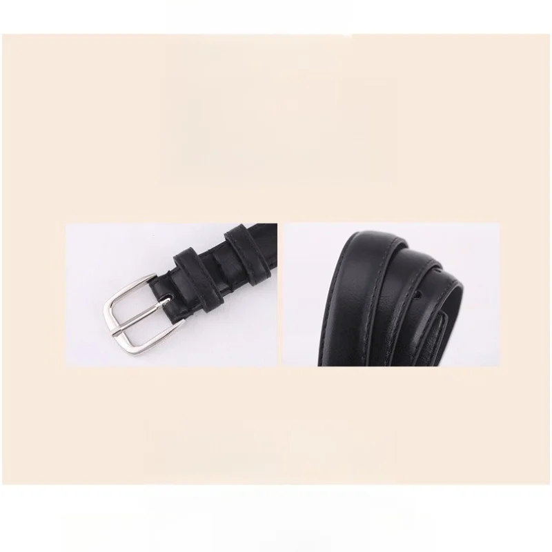 Fashionable Korean-Style Casual Leather Belt Versatile Minimalist Slim-Fit Belt for Wome Retro Everyday Dresses School Uniforms