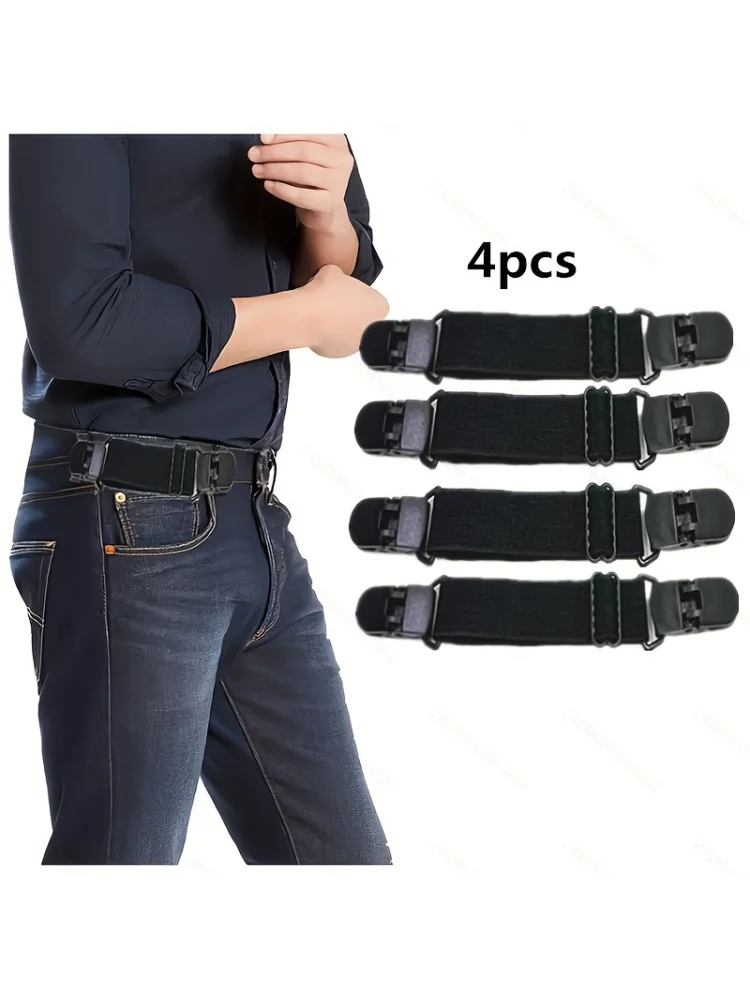 4Pcs Elastic Waist Belt Universal Men Women Lazy Trouser Belts Simple Portable Adjustable Waistband Casual Daily Clothing Access