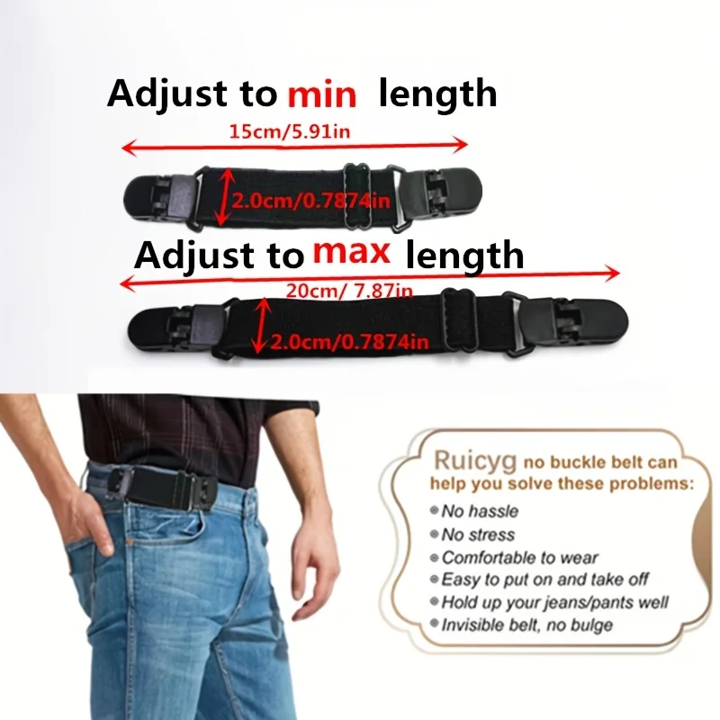 4Pcs Elastic Waist Belt Universal Men Women Lazy Trouser Belts Simple Portable Adjustable Waistband Casual Daily Clothing Access