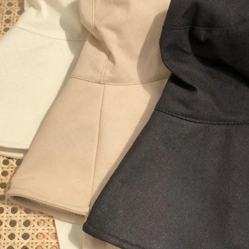 Fashion Tie Design Fisherman Hat Big Brim Foldable Sun Hat Cotton Linen Bucket Hat Outdoor Activities