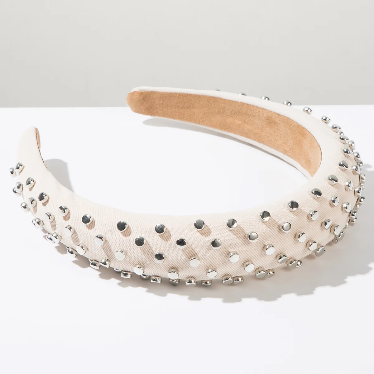 Sweet Cool Style High Crown Sponge Headband Korean Ins Wide Rivet Hair Hoop Fashion Versatile Female Hair Accessories