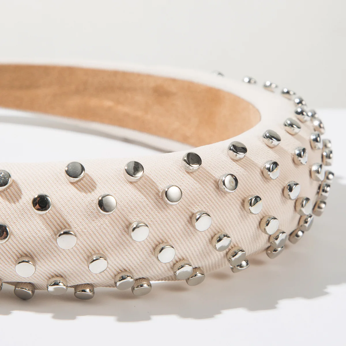 Sweet Cool Style High Crown Sponge Headband Korean Ins Wide Rivet Hair Hoop Fashion Versatile Female Hair Accessories