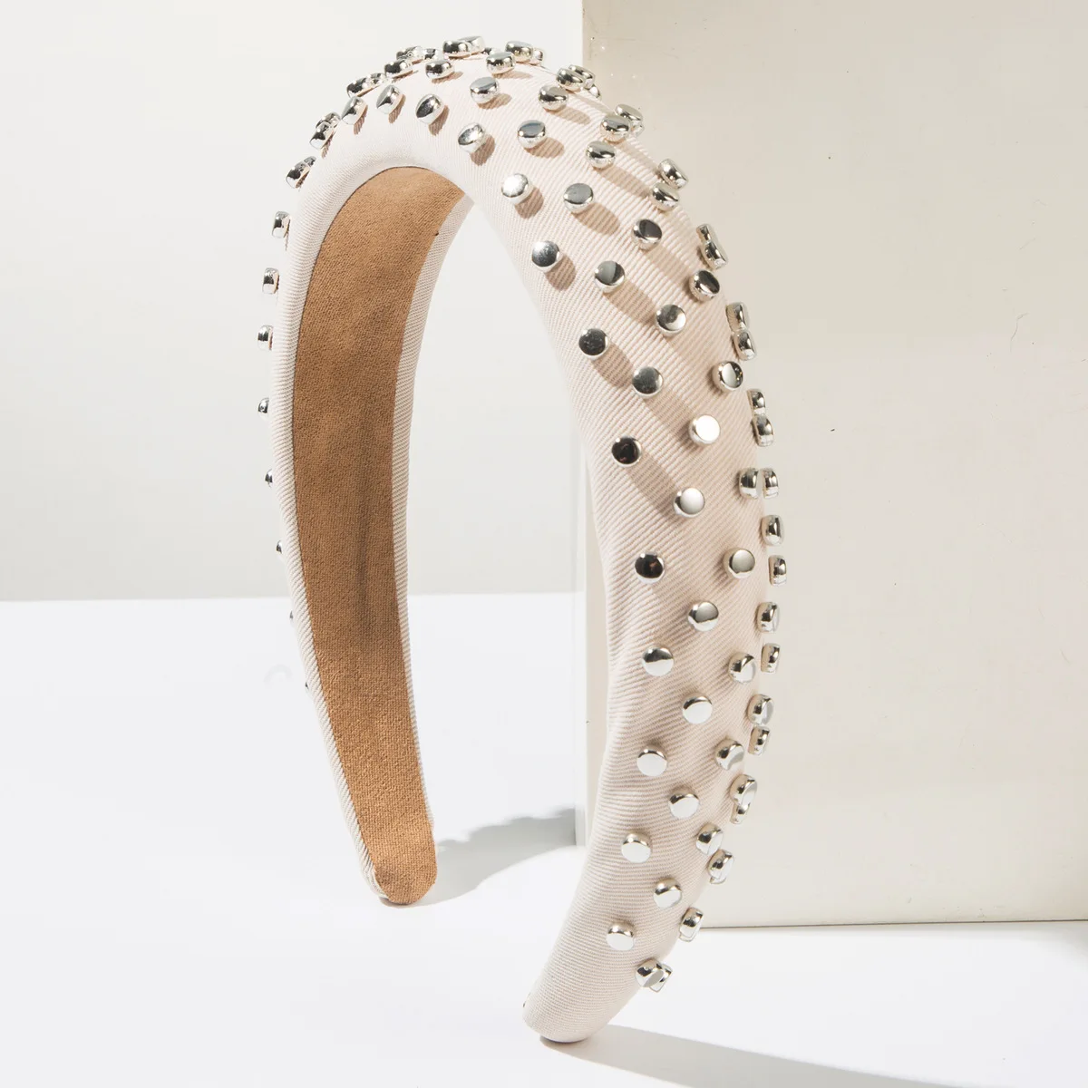 Sweet Cool Style High Crown Sponge Headband Korean Ins Wide Rivet Hair Hoop Fashion Versatile Female Hair Accessories