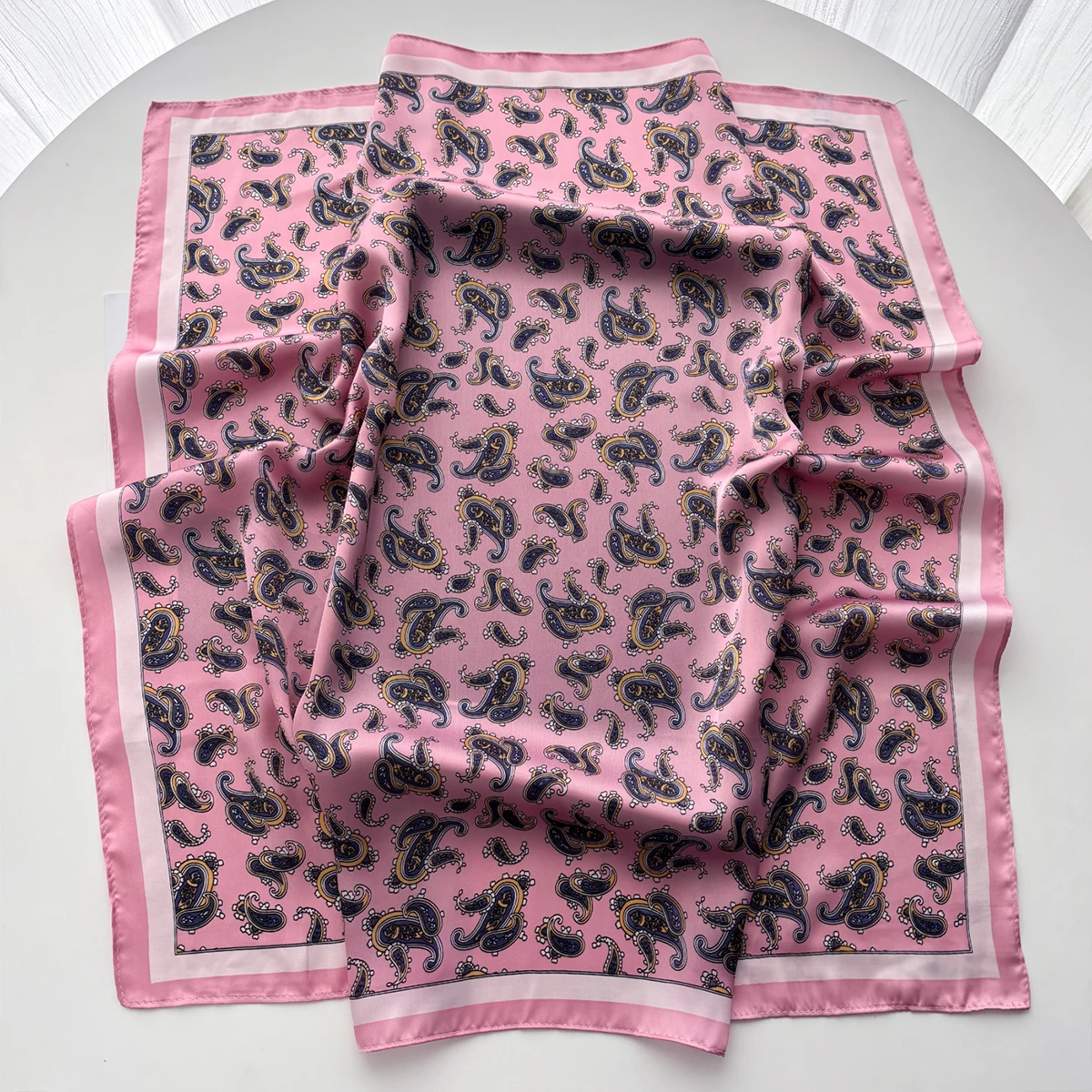 Luxury Paisley Print Scarf Women Silk Imitation Neck Scarves Foulard Bandana Hijab Hairbands Square Shawls Wraps