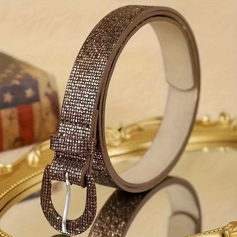 1/3PC women's belt sequin fashion simple matching dress pants suitable for daily travel and play