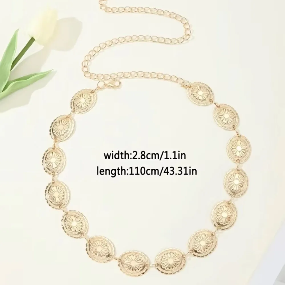 Fashion Gold Silver Waist Chain Metal Belt Adjustable Length Chain Belt Belly Chain