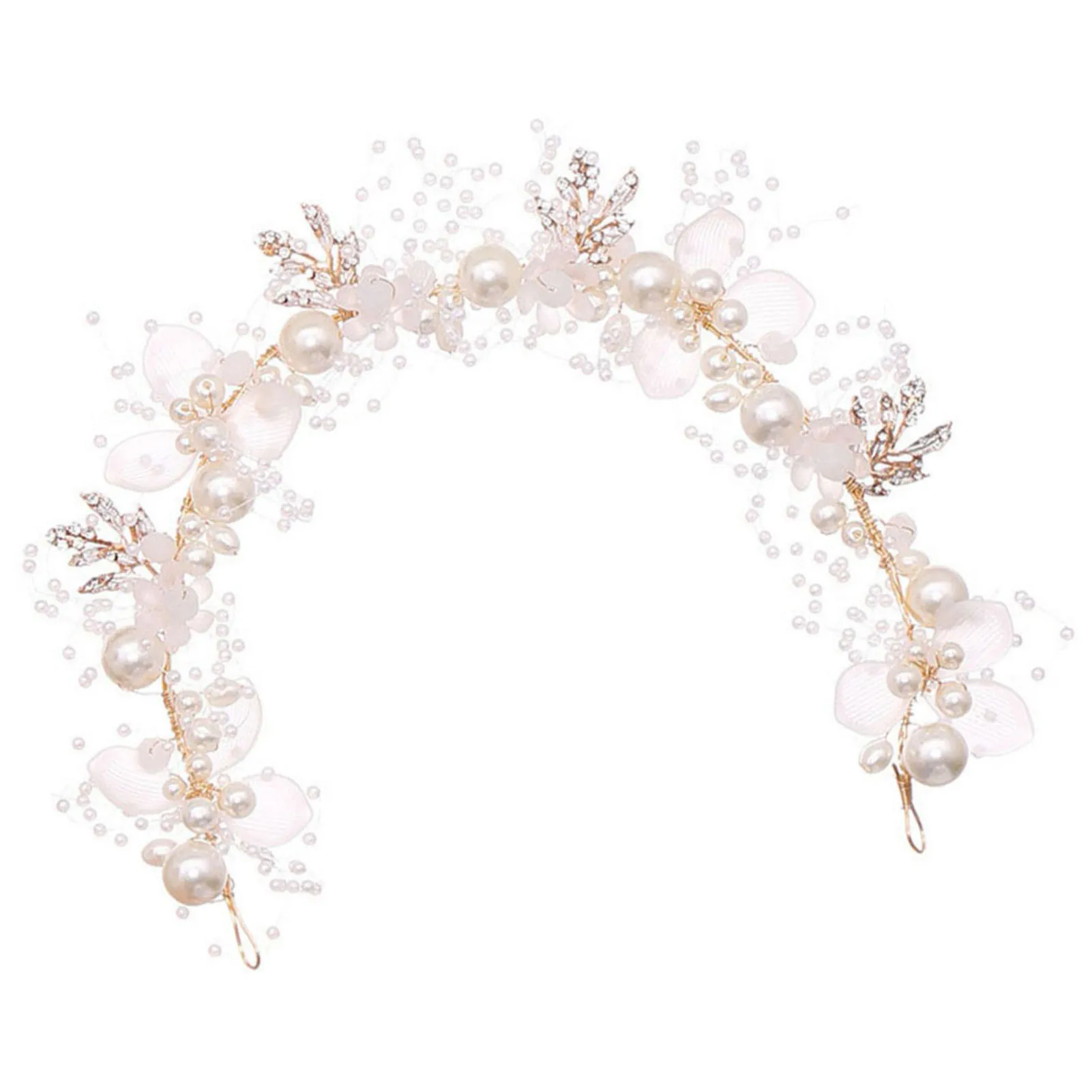 Pearl Flower Headband Bridal Headdress Girls Wedding Crown Fashion Headdress Tiaras Crowns Crystal Headpiece Hair Accessories