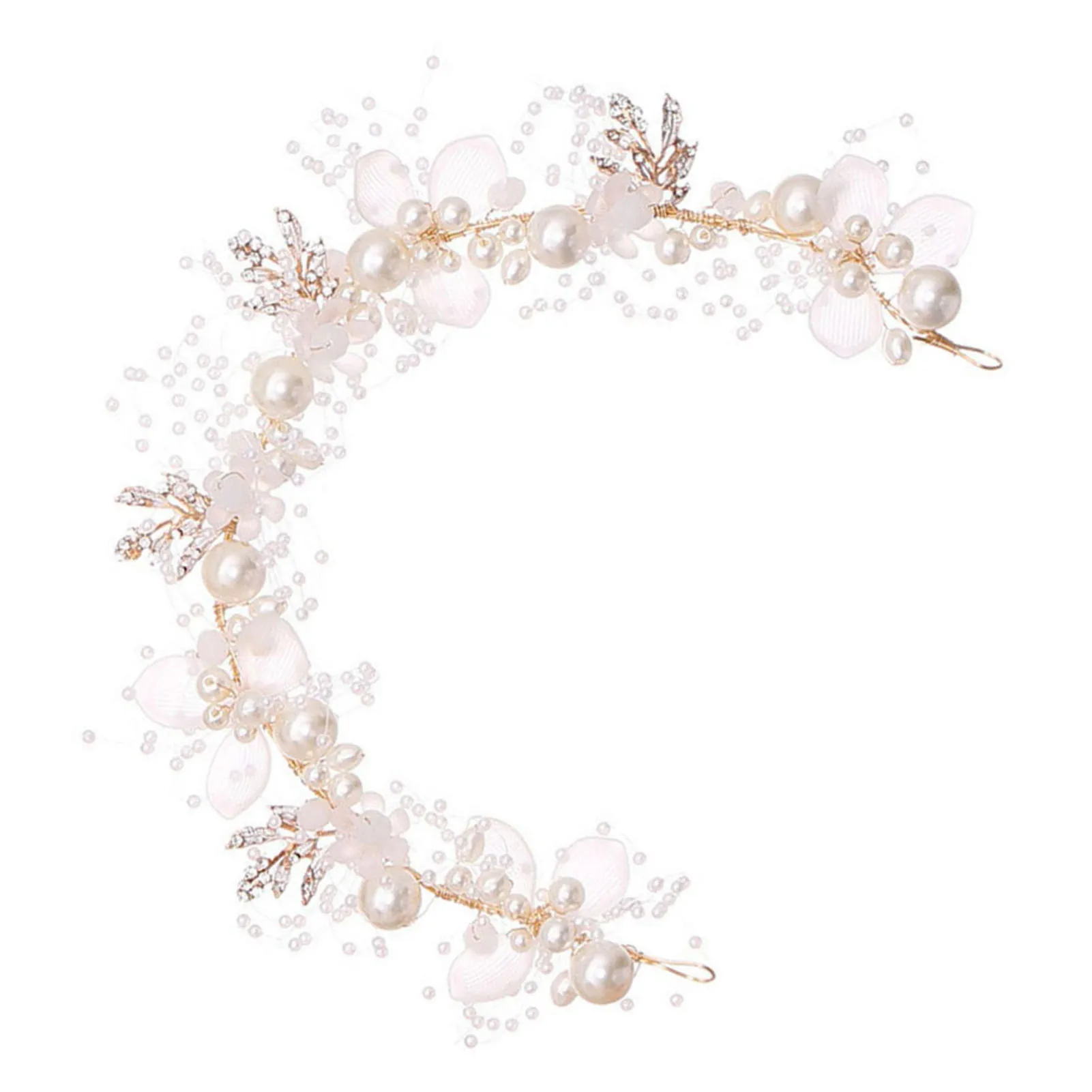 Pearl Flower Headband Bridal Headdress Girls Wedding Crown Fashion Headdress Tiaras Crowns Crystal Headpiece Hair Accessories