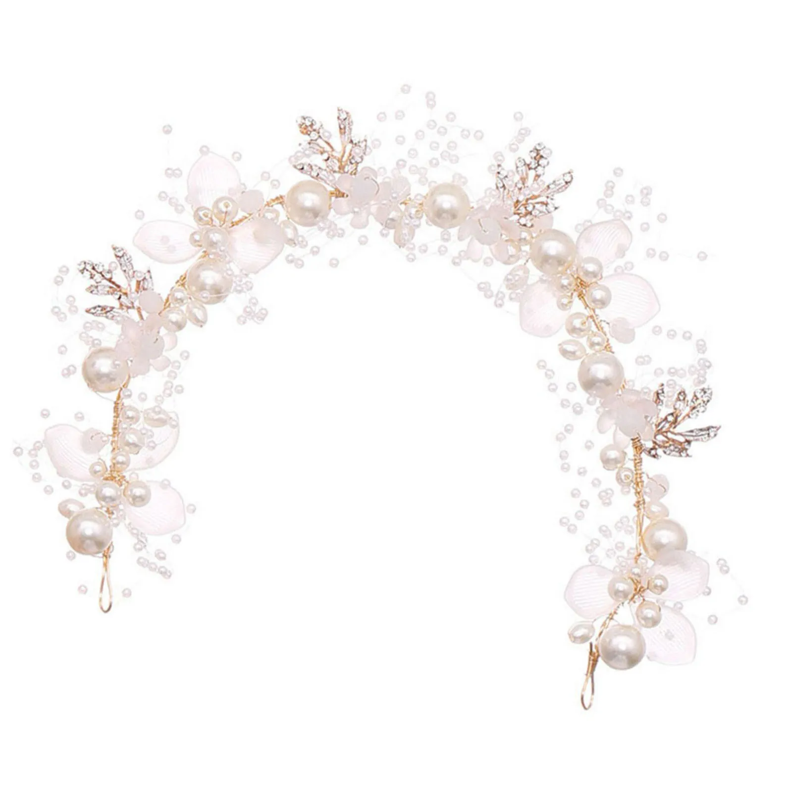 Pearl Flower Headband Bridal Headdress Girls Wedding Crown Fashion Headdress Tiaras Crowns Crystal Headpiece Hair Accessories