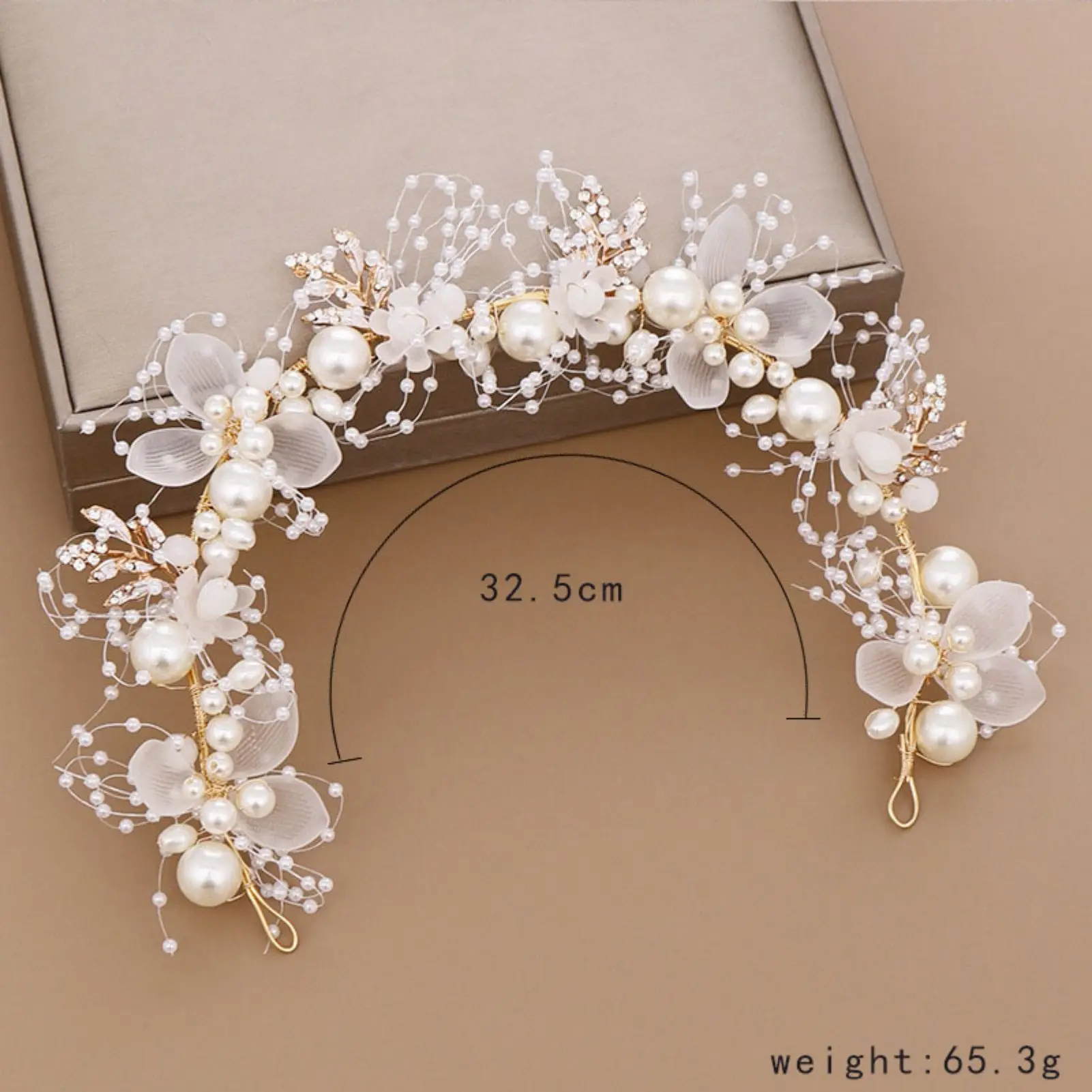 Pearl Flower Headband Bridal Headdress Girls Wedding Crown Fashion Headdress Tiaras Crowns Crystal Headpiece Hair Accessories