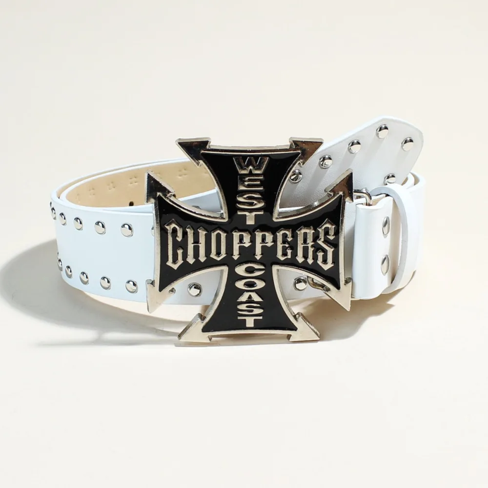 Unisex Luxury Desiner Brands Women Studded Belt Heart and Cross Metal Punk Rock Style Y2K Rivet wide Leather Belts for Jeans 