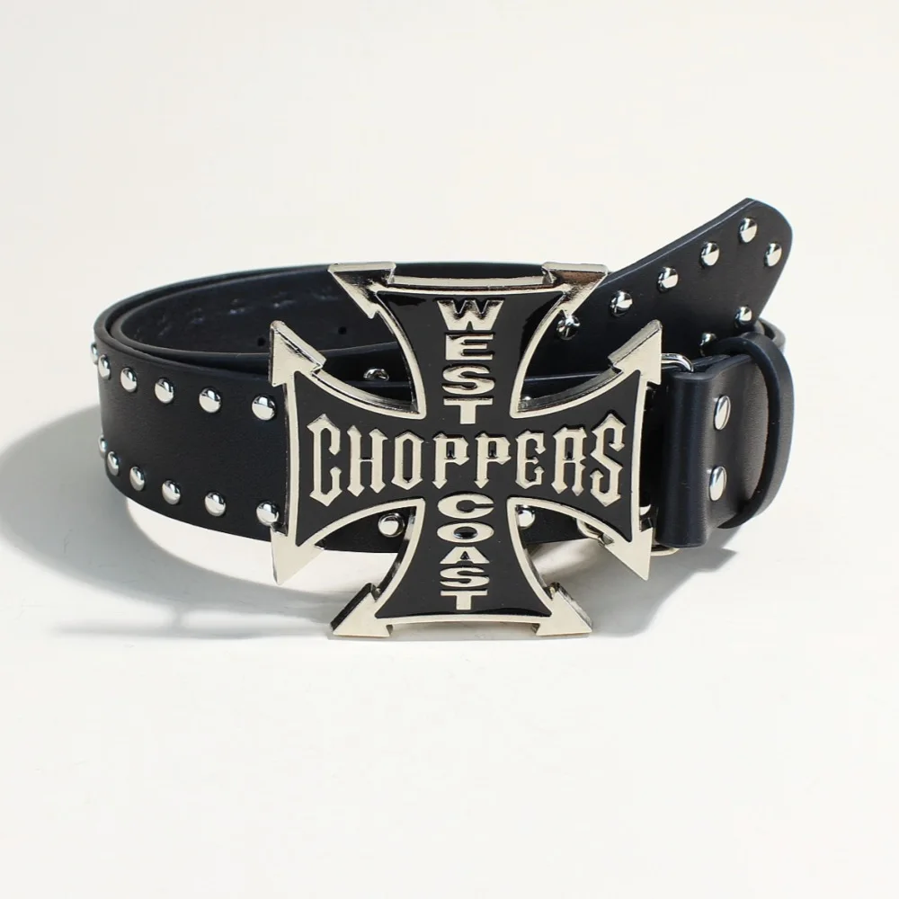 Unisex Luxury Desiner Brands Women Studded Belt Heart and Cross Metal Punk Rock Style Y2K Rivet wide Leather Belts for Jeans 