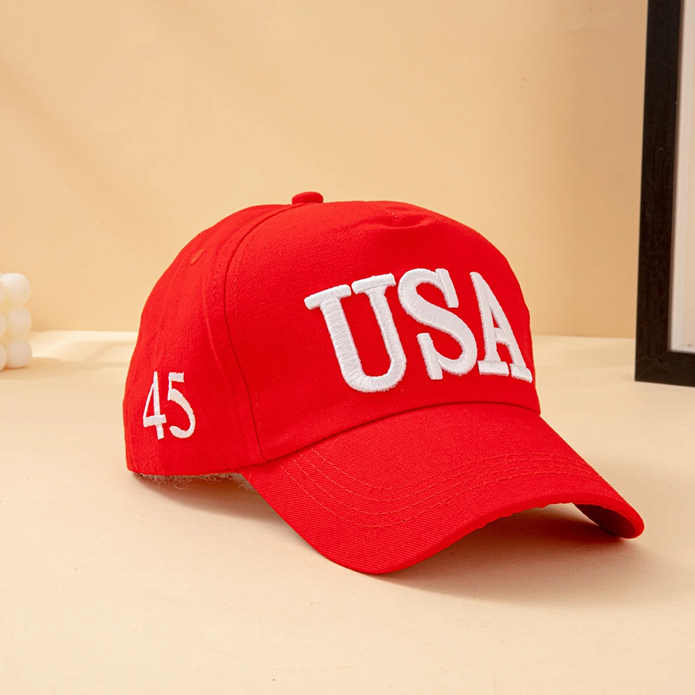 Fashion USA Letter Embroidered Baseball Cap Men Women American Flag Patch Adjustable Patriotic Dad Hat for Outdoor Casual Daily