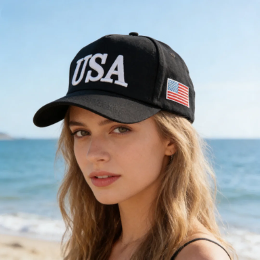 Fashion USA Letter Embroidered Baseball Cap Men Women American Flag Patch Adjustable Patriotic Dad Hat for Outdoor Casual Daily