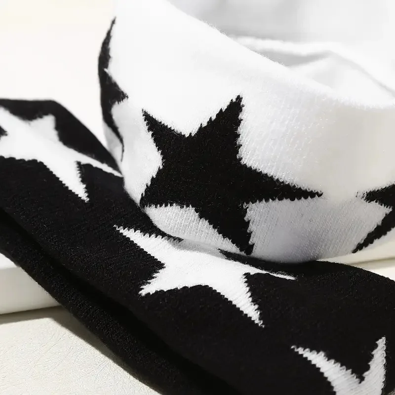 Five-Pointed Star Knitted Wide Headband: Trendy for Women, Kawaii Aesthetic Hairband Style, Daily Office Party Holiday Gift