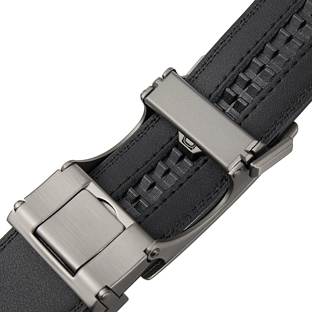 3.5cm Luxury Designer Men's Leather Belt with Automatic Ratchet Buckle Width Plus Size Male Blue Black Brown Formal Accessory