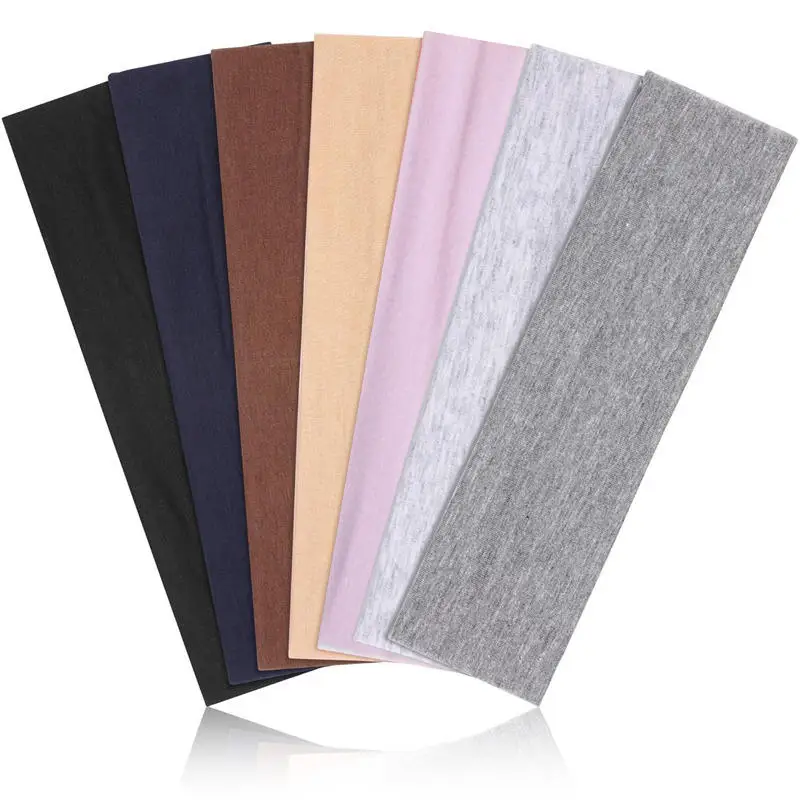 7PCS Elastic Sports Headbands For Women Stretchy Candy-Colored Hairbands Fashion Sweatbands Fitness Yoga Running Cycling 2025