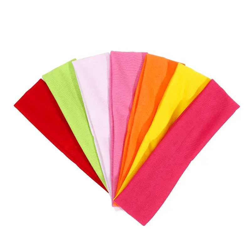 7PCS Elastic Sports Headbands For Women Stretchy Candy-Colored Hairbands Fashion Sweatbands Fitness Yoga Running Cycling 2025