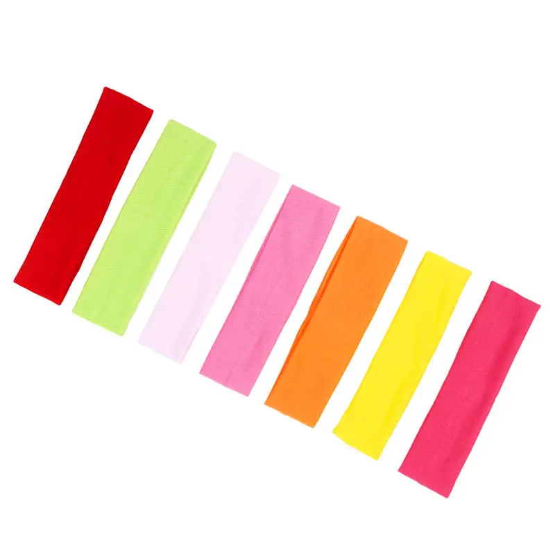 7PCS Elastic Sports Headbands For Women Stretchy Candy-Colored Hairbands Fashion Sweatbands Fitness Yoga Running Cycling 2025