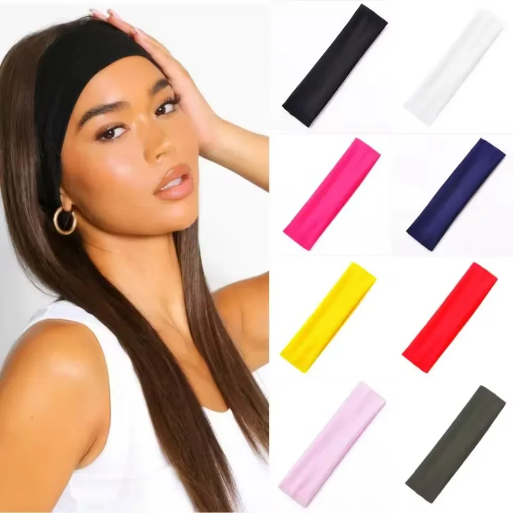 7PCS Elastic Sports Headbands For Women Stretchy Candy-Colored Hairbands Fashion Sweatbands Fitness Yoga Running Cycling 2025