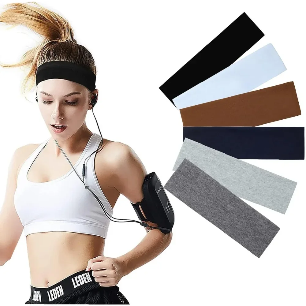 7PCS Elastic Sports Headbands For Women Stretchy Candy-Colored Hairbands Fashion Sweatbands Fitness Yoga Running Cycling 2025