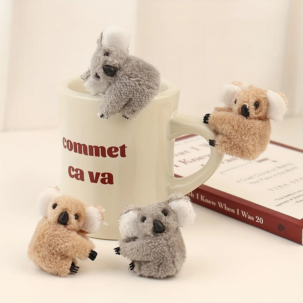 10-20pcs Plush Koala Hair Clips, Cute and Playful Style, Suitable for Daily Flyaway Control / Half-up Hairstyles for Girls / Gif