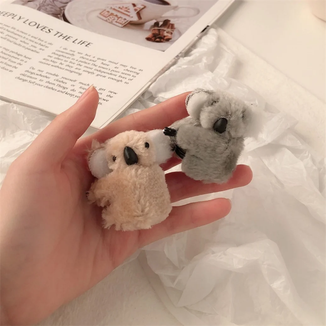 10-20pcs Plush Koala Hair Clips, Cute and Playful Style, Suitable for Daily Flyaway Control / Half-up Hairstyles for Girls / Gif