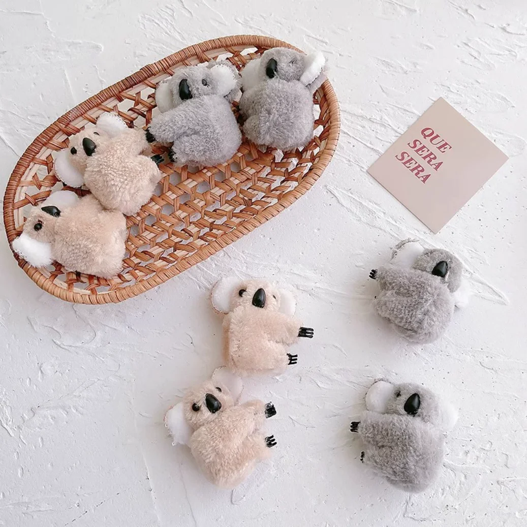 10-20pcs Plush Koala Hair Clips, Cute and Playful Style, Suitable for Daily Flyaway Control / Half-up Hairstyles for Girls / Gif