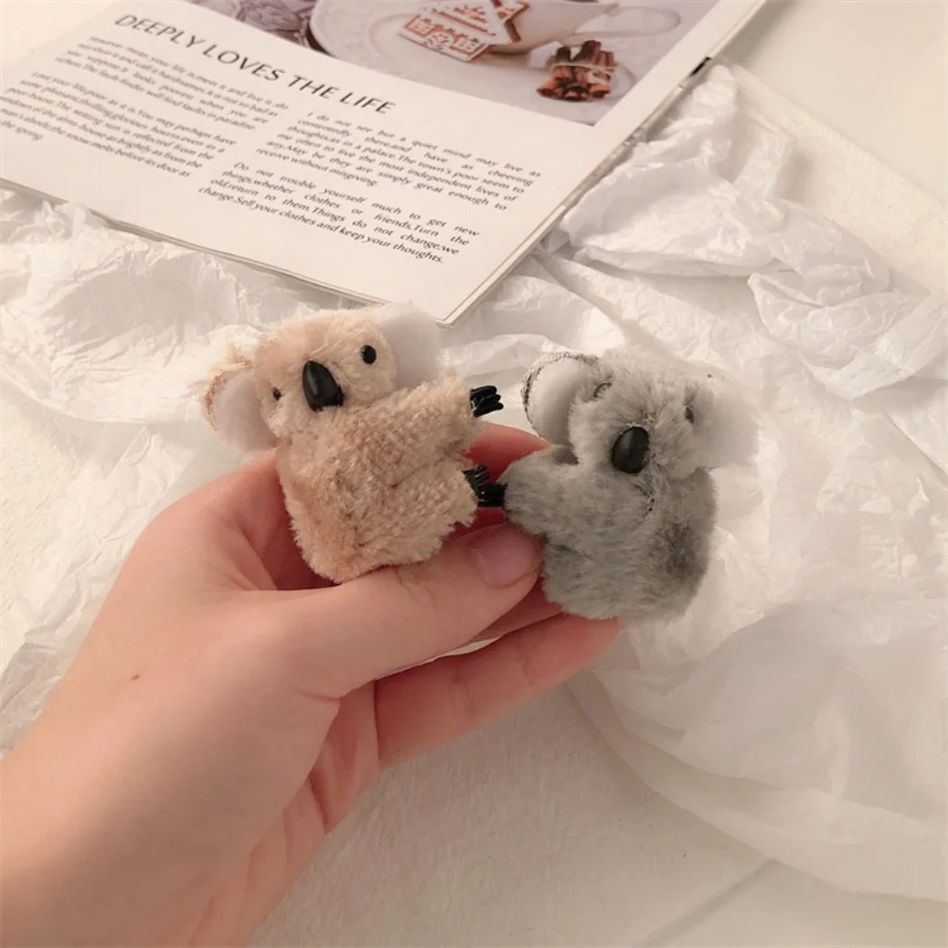 10-20pcs Plush Koala Hair Clips, Cute and Playful Style, Suitable for Daily Flyaway Control / Half-up Hairstyles for Girls / Gif