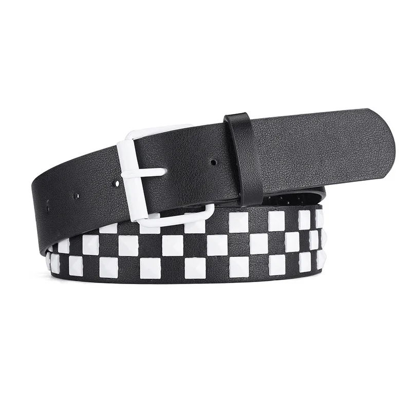 1Pcs European and American Punk Rock Jeans Waist Belt Ladies Colorful Rivet Waist Belt Unisex Y2K Style Heavy Metal Waist Belt