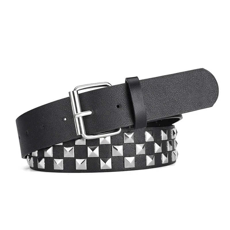 1Pcs European and American Punk Rock Jeans Waist Belt Ladies Colorful Rivet Waist Belt Unisex Y2K Style Heavy Metal Waist Belt
