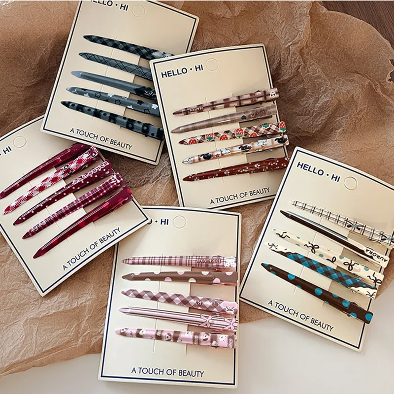 2026 Fashion Dot Hair Clip For Women Makeup barrette girls cute plaid hairpin bow hairclip Bangs clip Gyaru hair accessories
