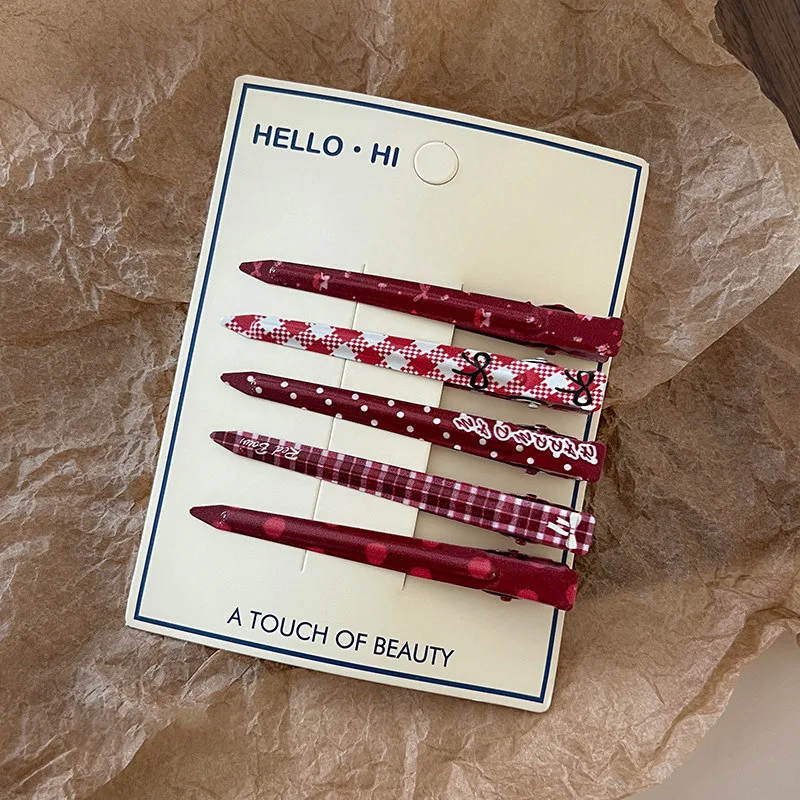 2026 Fashion Dot Hair Clip For Women Makeup barrette girls cute plaid hairpin bow hairclip Bangs clip Gyaru hair accessories