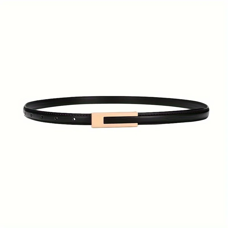 Women's Genuine Leather Belt Fashion Cowhide Waist Strap with Smooth Buckle Versatile Dress Decor Belt for Casual Formal Outfits