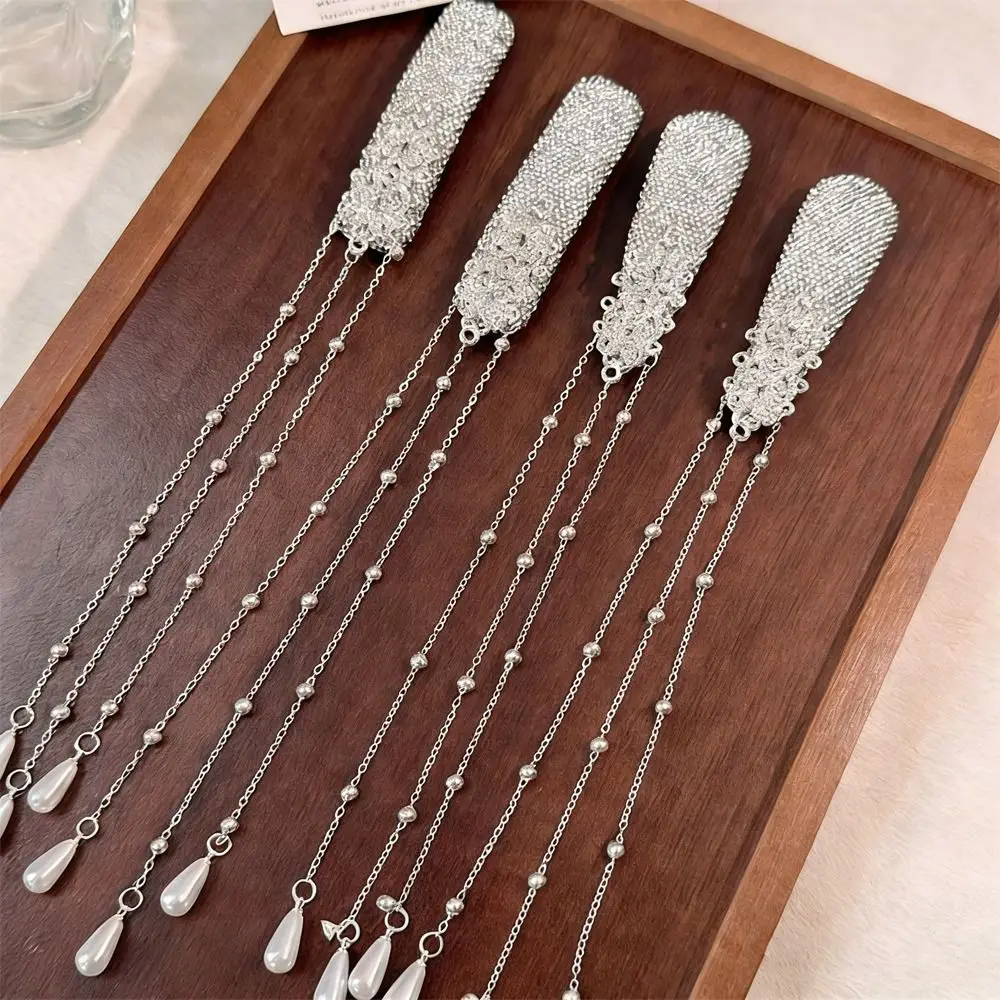 1Pcs/1Pair Retro Tassel Hair Clip Long Tassel Ethnic Style Rhinestone Hairpin Niche Unique Design Waterfall Fringe Hairclip