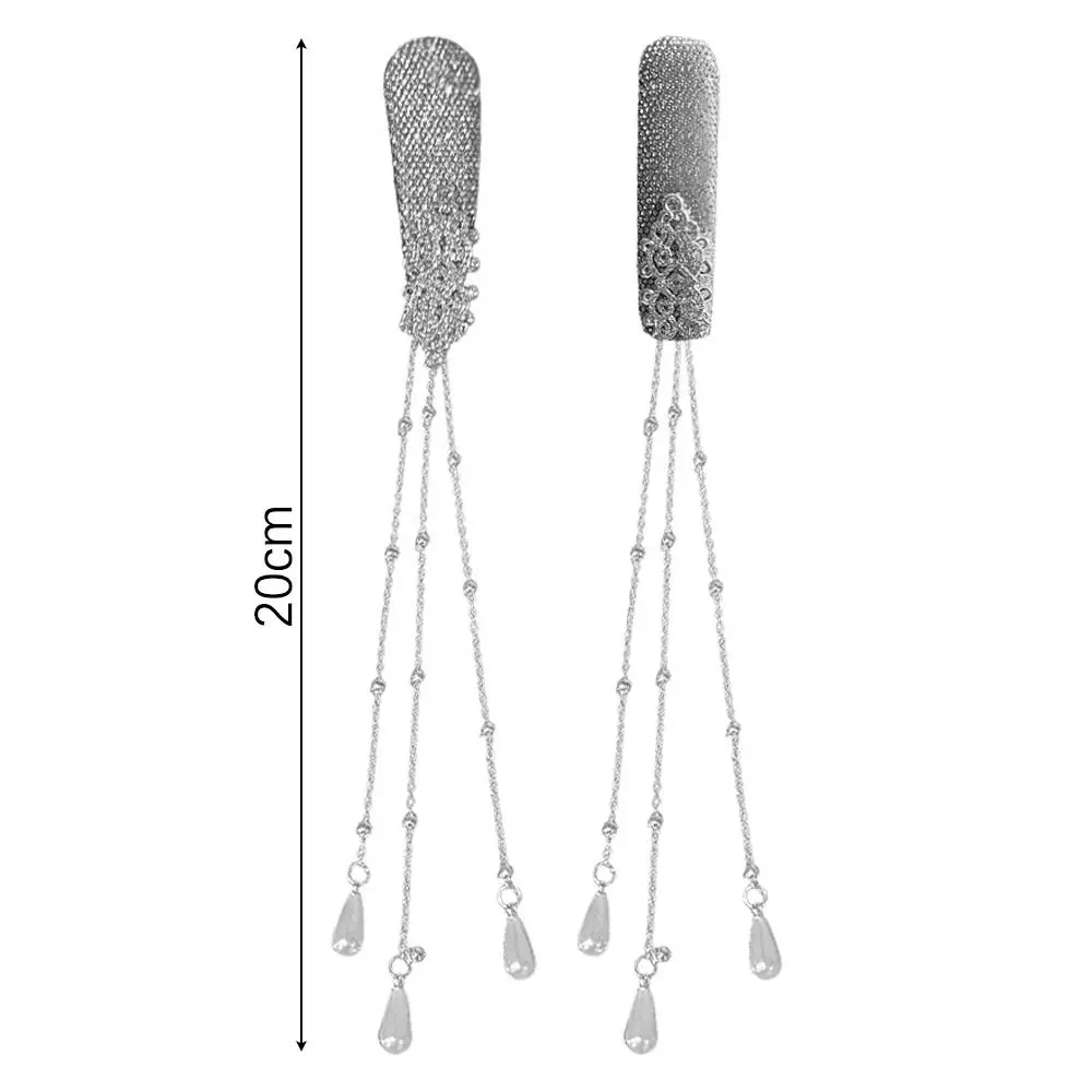 1Pcs/1Pair Retro Tassel Hair Clip Long Tassel Ethnic Style Rhinestone Hairpin Niche Unique Design Waterfall Fringe Hairclip