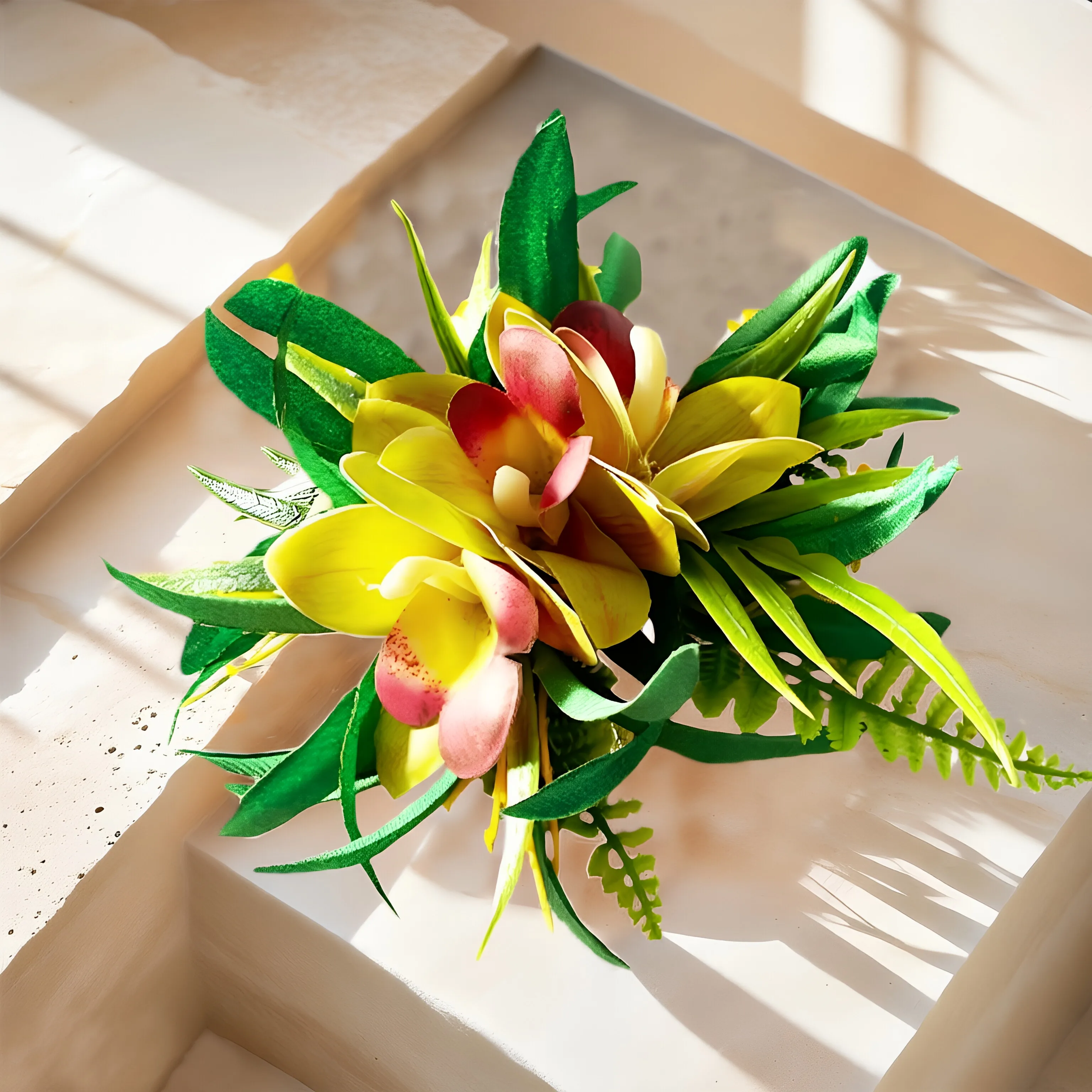 Simulated Orchid Hair Clip Bohemian Beach Resort Side Hair Clip Photo Atmosphere Butterfly Orchid Hair Accessories