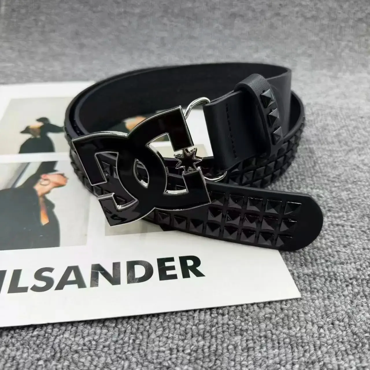 Y2K Luxury Punk Belt for Men and Women - Rivet Design in Black and Silver, High End, Fashionable,and Versatile with Metal Buckle