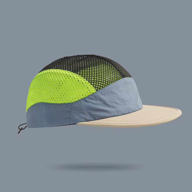 Retro Trend Color-Matched Design Mesh + Quick-Drying Fabric Brimmed Baseball Cap, Suitable for Outdoor Sports and Sun Protection