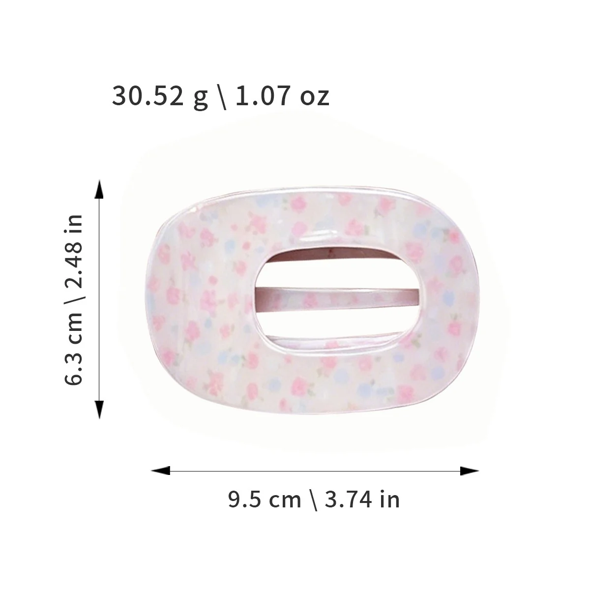 9.5CM Fashion Oval Hollow Hair Claw Clips Women Elegant Marbling PVC Flat Hair Grips Premium Colorful Updo Hair Barrettes