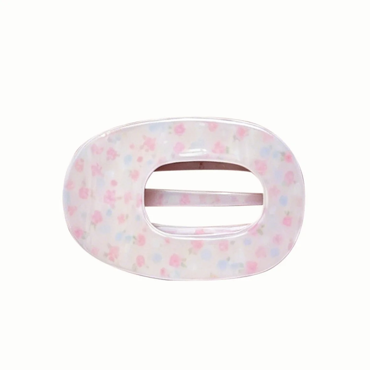 9.5CM Fashion Oval Hollow Hair Claw Clips Women Elegant Marbling PVC Flat Hair Grips Premium Colorful Updo Hair Barrettes