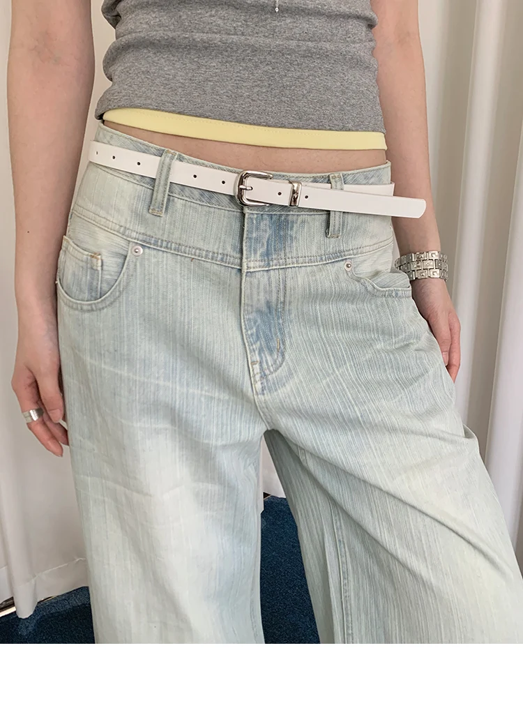 Korean Style Thin WaistBelt For Women Niche Minimalist Belt For Skirts And Jeans Decorative Waist-Cinching Leather Belt
