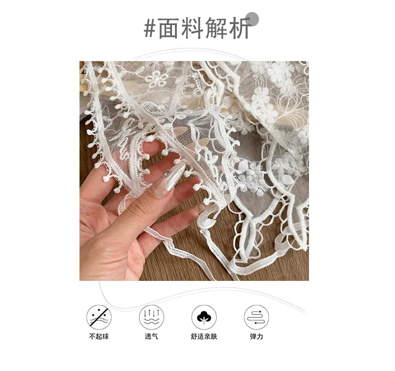 Lace Scarf Multifunctional French Headband Hair Band Triangle Shawl Waist Belt Corset Rustic Spring Style Soft Premium for Women