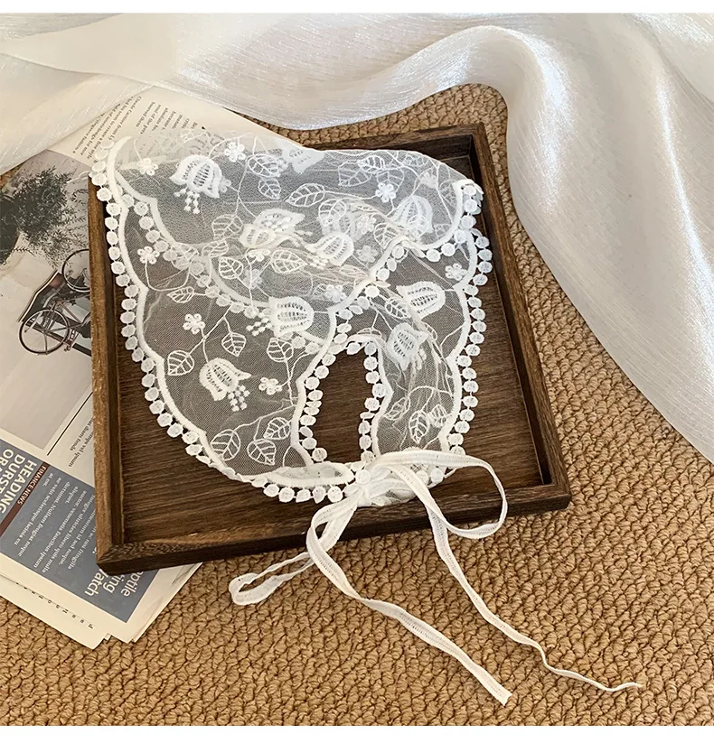 Lace Scarf Multifunctional French Headband Hair Band Triangle Shawl Waist Belt Corset Rustic Spring Style Soft Premium for Women