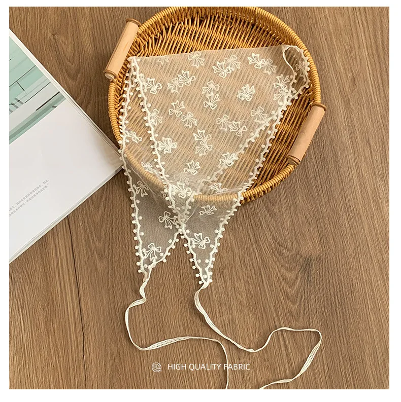 Lace Scarf Multifunctional French Headband Hair Band Triangle Shawl Waist Belt Corset Rustic Spring Style Soft Premium for Women