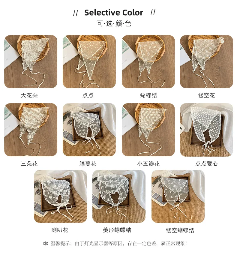 Lace Scarf Multifunctional French Headband Hair Band Triangle Shawl Waist Belt Corset Rustic Spring Style Soft Premium for Women