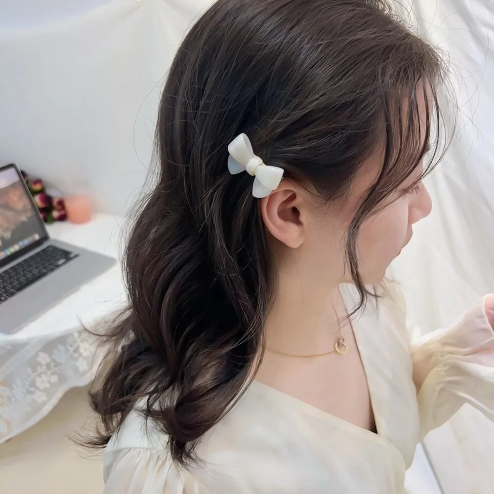 Hair Accessories Korean Style Acetate Hairpin Cute Bow No Slip Bow Tie Duckbill Clip Light Luxury Hair Bangs Clip Women