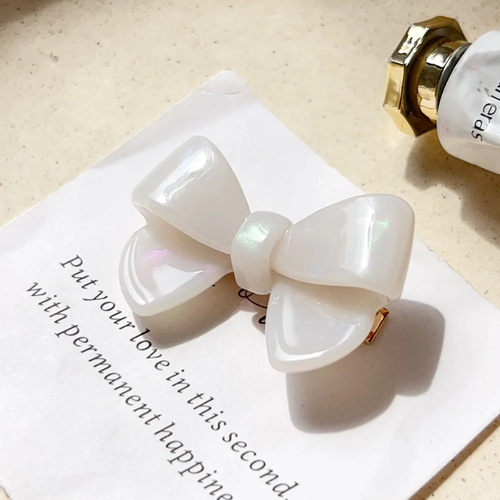Hair Accessories Korean Style Acetate Hairpin Cute Bow No Slip Bow Tie Duckbill Clip Light Luxury Hair Bangs Clip Women