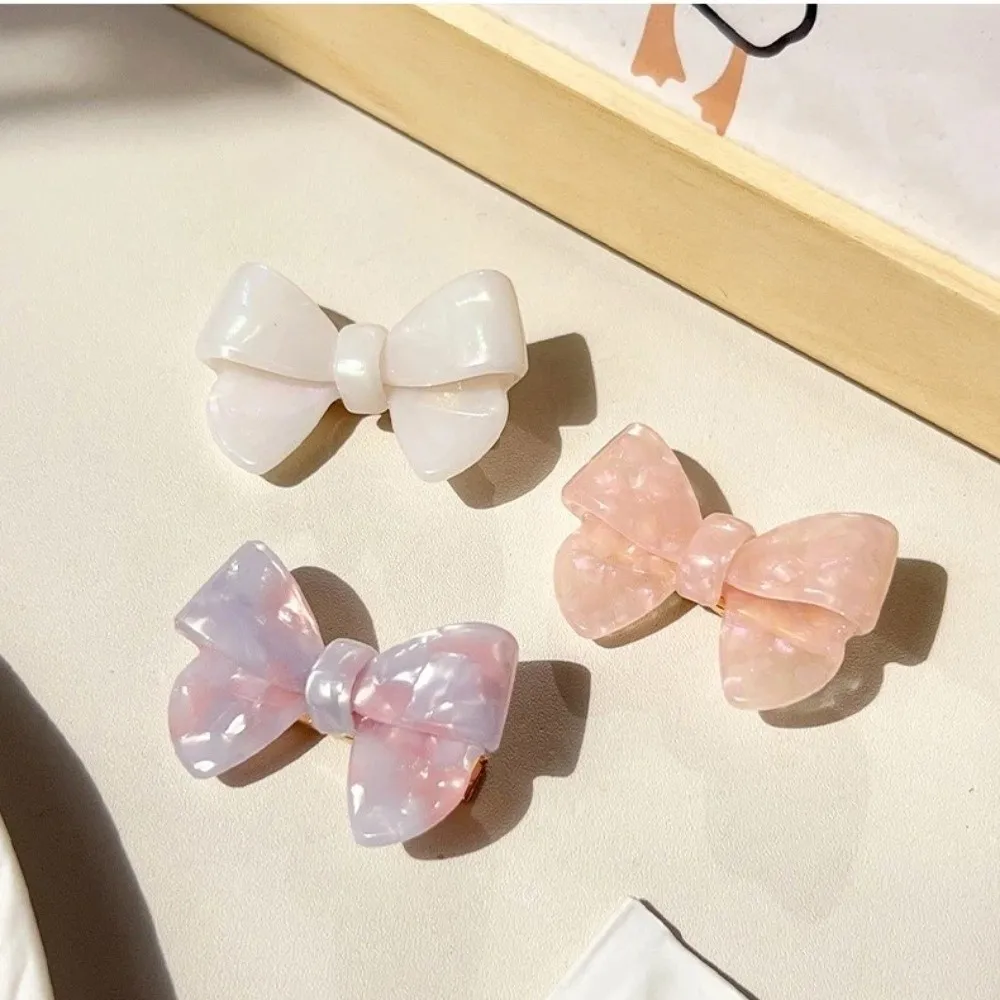 Hair Accessories Korean Style Acetate Hairpin Cute Bow No Slip Bow Tie Duckbill Clip Light Luxury Hair Bangs Clip Women