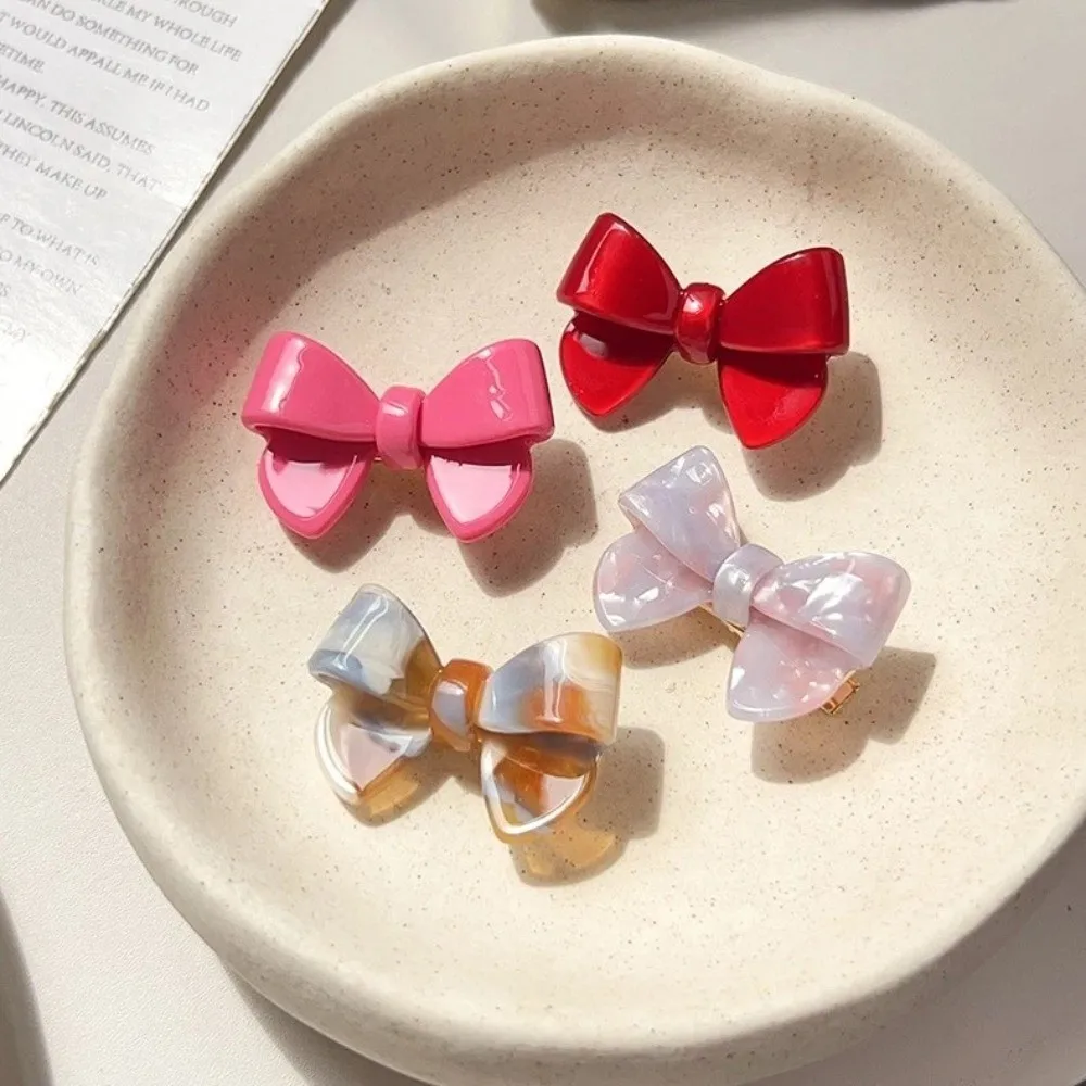 Hair Accessories Korean Style Acetate Hairpin Cute Bow No Slip Bow Tie Duckbill Clip Light Luxury Hair Bangs Clip Women